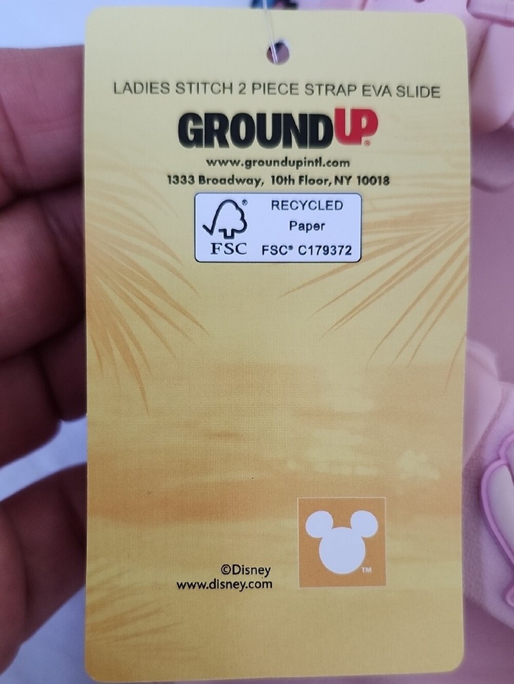 Disney Ground Up Ladies Stitch 2 Piece Strap EVA Slide Sandals NWT Size 9 - Picture 2 of 9